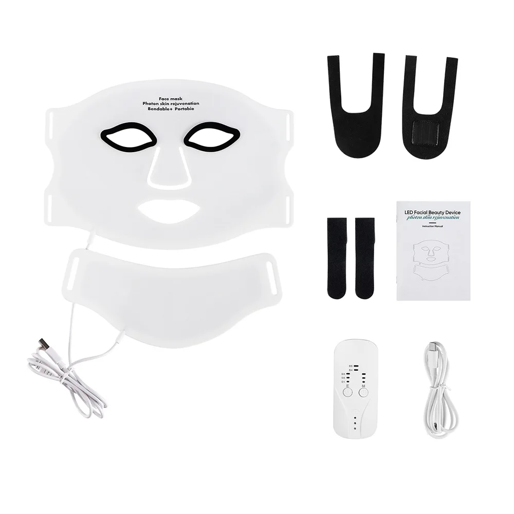 Mascarilla LED Facial y de cuello, kit completo en blanco — Ritual